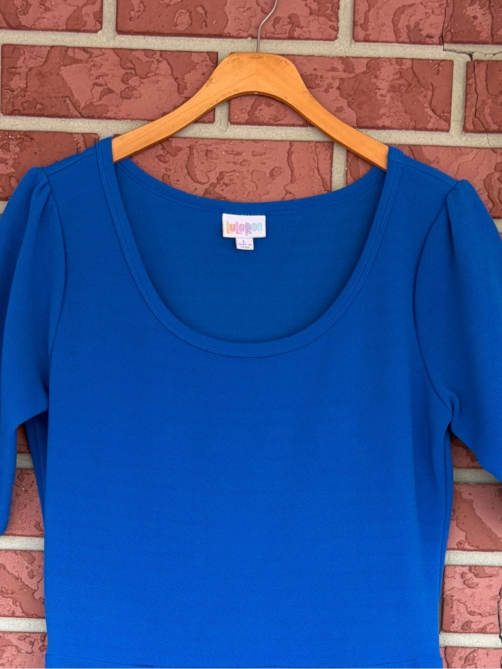LuLaRoe Royal Blue Scoop-Neck Midi Dress - Picture 2 of 3
